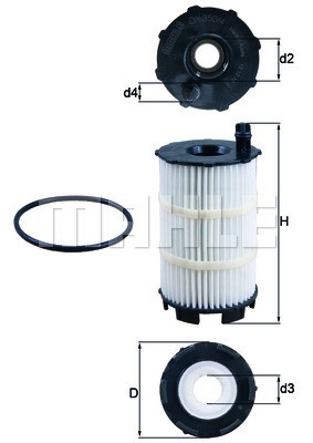 Фильтр масляный VW AUDI (4.2/5.0/5.2 FSI) MAHLE OX350/4D MAHLE KNECHT