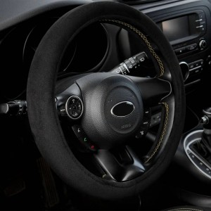 Оплетка руля (M) 37-39см с подогревом 12V замша черная AIRLINE ADWO006 AIRLINE