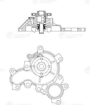 Насос водяной для а/м Toyota Land Cruiser 200 (07-) 4.6 V8 [1UR-FE]  LWP1946 LWP 1946 LUZAR