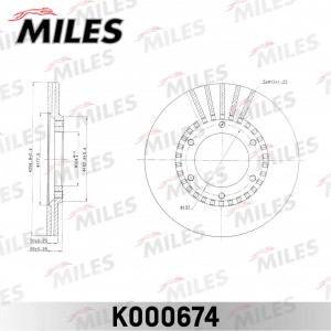 Диск тормозной передний NISSAN PATROL 2.8-3.2 79-97 (TRW DF1967) K000674 K000674 MILES