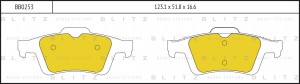 Колодки тормозные дисковые задние FORD Focus/Focus C-Max 04-MAZDA 3/5 03-VOLVO S BB0253 BLITZ