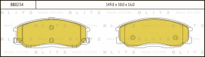 Колодки тормозные дисковые передние HYUNDAI Starex/H1 00-SSANGYONG Kyron 02- BB0 BB0234 BLITZ