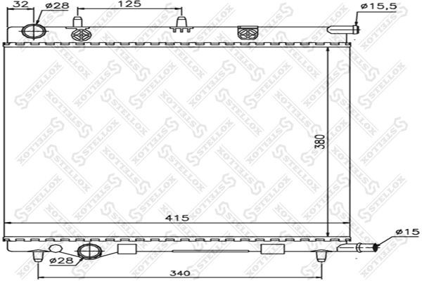 радиатор системы охлаждения!\ Citroen C2/C3 1.1-1.6 02> 10-25186-SX STELLOX