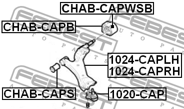 Сайлентблок рычага задний без кроншт (гидравл) CHEVROLET CAPTIVA CHAB-CAPWSB CHAB-CAPWSB FEBEST
