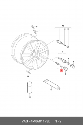 Колпачок болта крепления колеса VAG+Skoda 4M0 601 173 D 4M0 601 173 D VAG