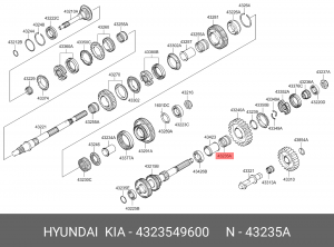 Подшипник КПП (игольчатый) 4323549600 HYUNDAI KIA