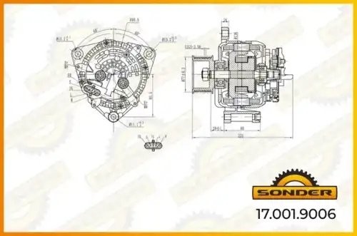 Генератор Premium 24V, 80A со шкивом о.н MB A0141545302 / MAHLE - MG 793 — 2 год 170019006 SONDER