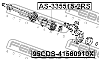 Подшипник привода колеса HONDA ACCORD 94-08 AS-335515-2RS AS-335515-2RS FEBEST