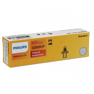 Лампа 12V 1.2W BAX8.3d черный патрон PHILIPS 12597CP PHILIPS