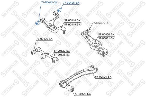 сайлентблок рычага !\ Suzuki Grand Vitara 06> 77-00425-SX STELLOX