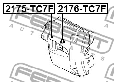 поршень суппорта! d54\ Alfa Romeo Gtv/156/145/147, Ford Focus 99> 2176-TC7F FEBEST