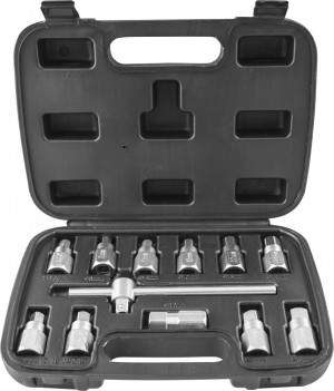Набор для маслосливных пробок 3/8" в кейсе 12 предметов THORVIK AODTS12 THORVIK