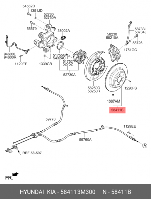 диск тормозной задний!\ Hyundai Genesis/G80 08> 584113M300 HYUNDAI