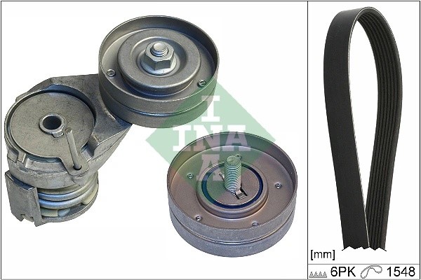 Комплект поликлинового ремня SKODA OCTAVIA (1U) 1.4/1.6 +AC (-1Z-4-000000) 52901 529010810 INA
