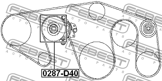 Ролик натяжной NISSAN PATHFINDER R51M 2005-2013 0287-D40 0287-D40 FEBEST