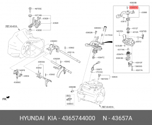 палец рычага КПП! Hyundai Porter 4365744000 HYUNDAI KIA