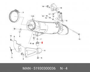 Подушка глушителя (демпфер смесителя мочевины) 51930300036 MAN
