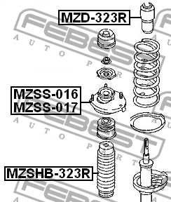 Отбойник амортизатора MAZDA 323,323F заднего (1шт.) FEBEST MZD-323R FEBEST