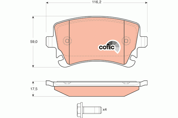 AUDI A4 03>/ A6 02>/ A8 03> БЕЗ ДАТЧИКА GDB1516 TRW