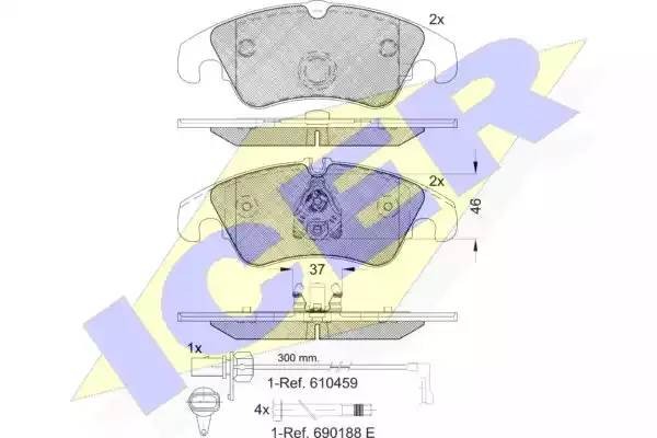 181862-202 колодки дисковые п.!\ Audi A6/quattro/A7 Sportback 2.8FSI/2.0TDI/3.0T 181862-202 ICER