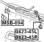 Тяга стабилизатора передн левая MITSUBISHI PAJERO II 0423-45L 0423-45L FEBEST