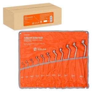 Набор накидных ключей (11 предметов) "AIRLINE" (с изгибом) сумка ATAH015 AIRLINE