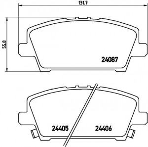 P28037 1205 02 !колодки дисковые п.\ Honda Civic 1.3/1.4/1.8i/2.2CDTi 06> P28037 BREMBO
