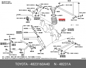 пружина задняя правая!\ Toyota Land Cruiser 200 07> 48231-60A40 TOYOTA