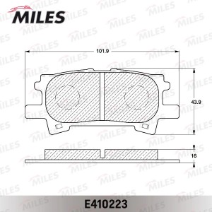 Колодки тормозные задние (без датчика) (Смесь Low-Metallic) (LEXUS RX300/RX330/R E410223 MILES