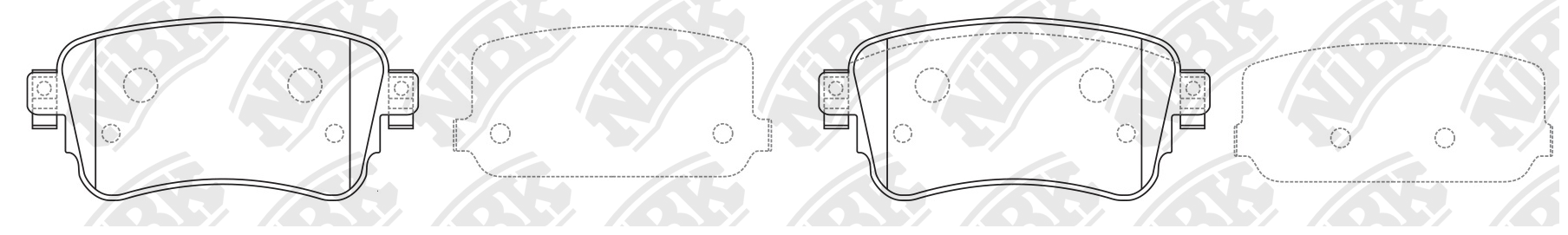 Колодки тормозные PEUGEOT Expert CITROEN Jumper (16-) задние (4шт.) NIBK PN0793 NIBK