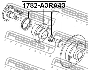 Ступица 1782-A3RA43 1782-A3RA43 FEBEST