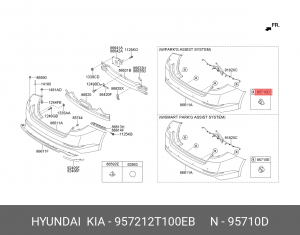 Датчик парковки KIA Optima (10-) OE 957212T100EB HYUNDAI KIA