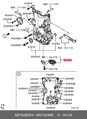 маслозаборник!\ Mitsubishi Colt/Lancer 03> MN158468 MITSUBISHI