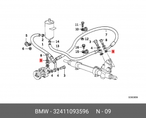 Кольцо уплотнительное BMW трубки кондиционера OE 32 41 1 093 596 BMW