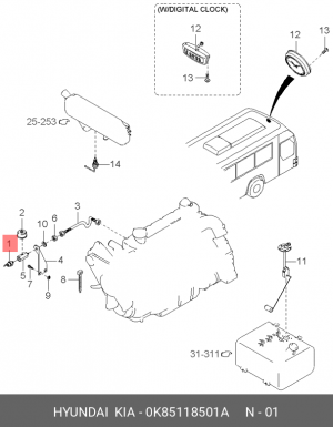 Датчик давления масла авар  KIA COSMOS, TOWN D6DA АНАЛОГ!!! Корея 0K85118501A HYUNDAI KIA