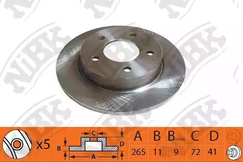 Диск тормозной MAZDA 3 1.4-2.0 03- задний RN1369 RN1369 NIBK