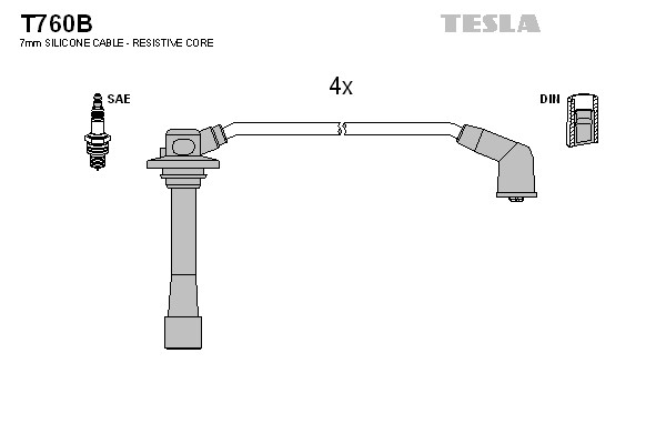 к-кт проводов!\ Mazda 626 1.8/2.0i 91-97 T760B TESLA