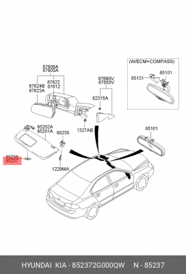 852372G000QW фиксатор ремня 852372G000QW MOBIS