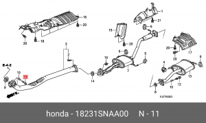 Болт HONDA 18231-SNA-A00 18231SNAA00 HONDA