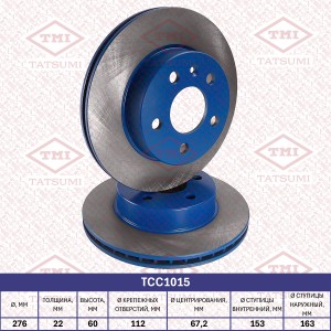 Диск тормозной передний вентилируемый MERCEDES W638 Vito 96- TCC1015 TCC1015 TATSUMI