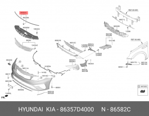 KIA OPTIMA IV (2016>) НА КОЖУХ ЗАМКА КАПОТА 86357D4000 HYUNDAI KIA