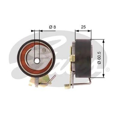 Ролик натяжитель ремня ГРМ T43023 (7784-21023) T43023 GATES
