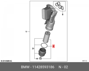 Фильтр масляный BMW 2 (F45) MINI Cooper (F56) OE 11 42 8 593 186 BMW