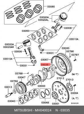 ПОДШИПНИК МАХОВИКА MH040024 MH040024 MITSUBISHI