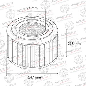 Фильтр воздушный Avantech (с пропиткой) AF0255W AVANTECH