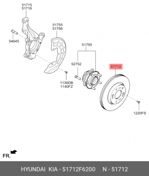 ТОРМОЗНОЙ ДИСК 51712F6200 MOBIS