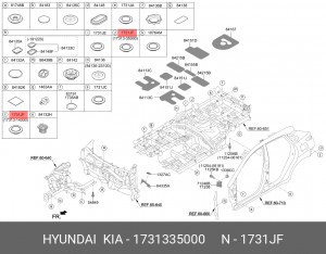 заглушки кузова!\ Hyundai Solaris 10> 1731335000 HYUNDAI