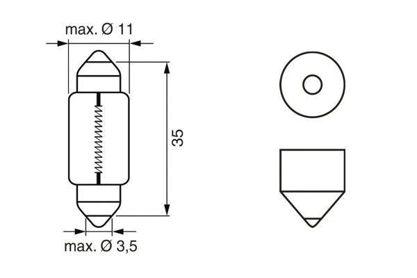 Лампа [2шт] STANDARD C5W 12V 5W [блистер] 1987301004 1987301004 BOSCH