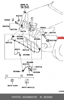 Актуатор 85208-60100 (Форсунка омывателя фары левая) Toyota 85208-60100 TOYOTA