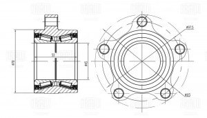 Ступица Ford Transit (00-) (перед. с подшип.) (MR 1008) MR 1008 TRIALLI